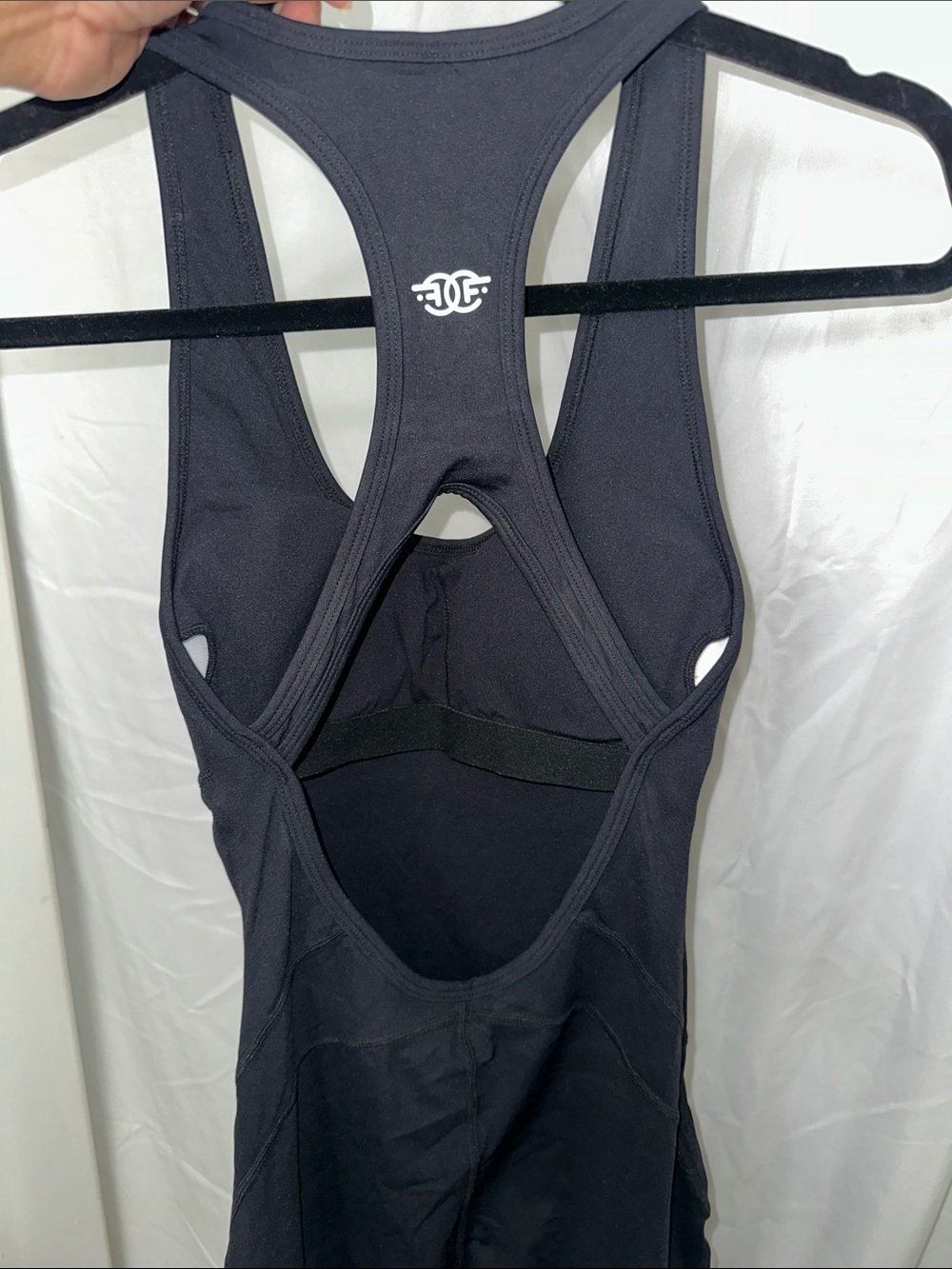 Black Women's Sleeveless Exercise Jumpsuit - Picture 4 of 5